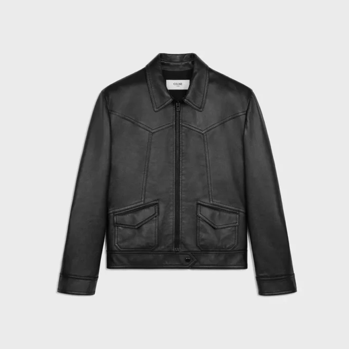 Losvallend blousonjack van zacht lamsleer