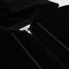 Losvallende hoodie met ritssluiting van fluweeljersey