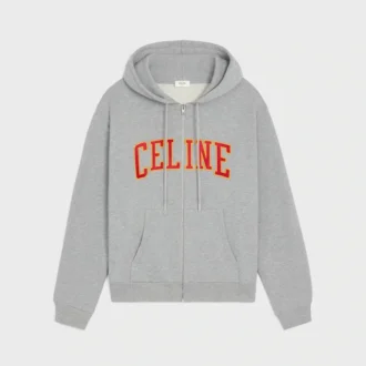 Losvallende hoodie met ritssluiting van katoenfleece