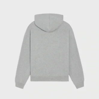 Losvallende hoodie met ritssluiting van katoenfleece