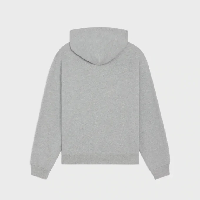 Losvallende hoodie met ritssluiting van katoenfleece
