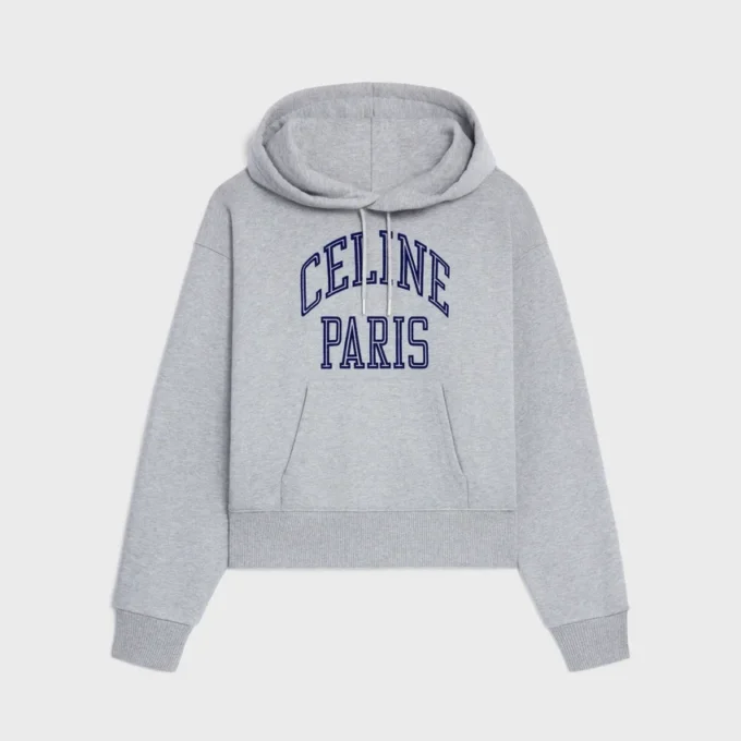 Losvallende hoodie van katoenfleece
