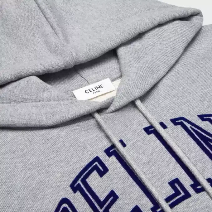 Losvallende hoodie van katoenfleece