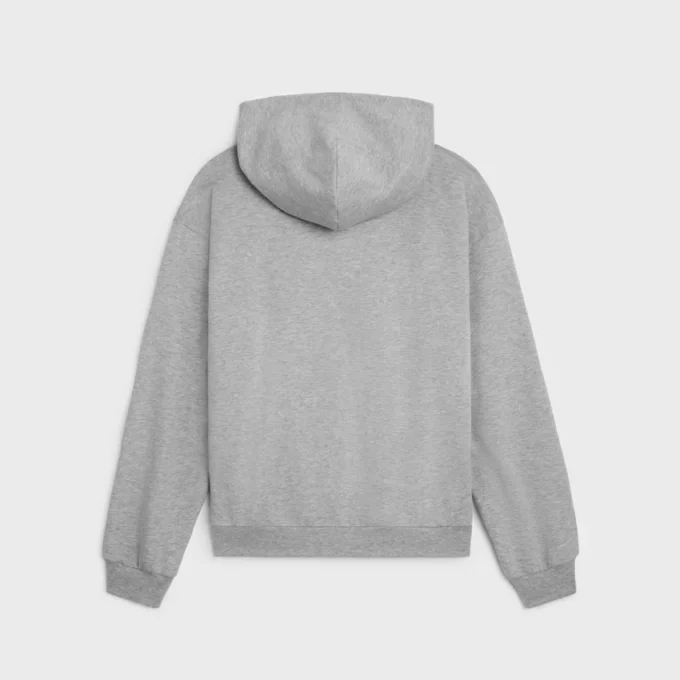 Hoodie met rits in kasjmier  katoen