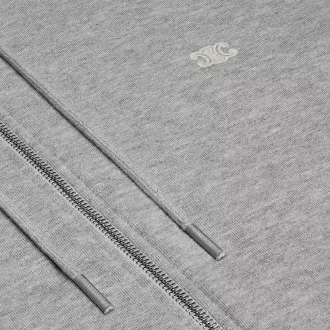 Hoodie met rits in kasjmier  katoen