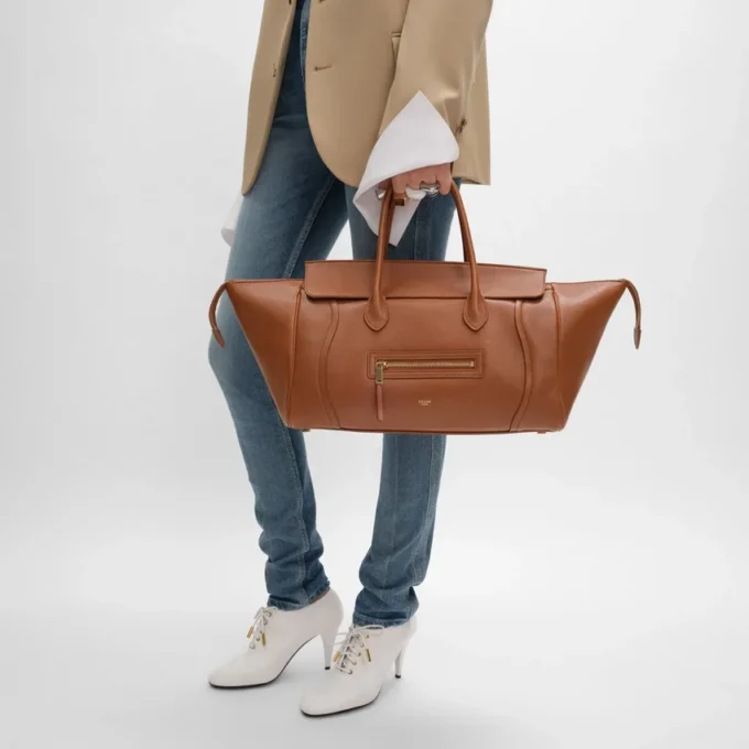 Luggage van soepel, glanzend lamsleer