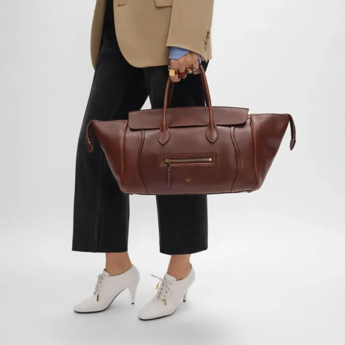 Luggage van soepel, glanzend lamsleer