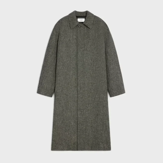 Mac-jas van geruite wollen tweed