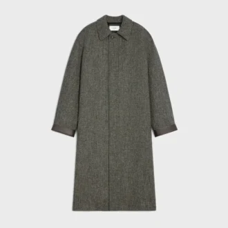Mac-jas van geruite wollen tweed