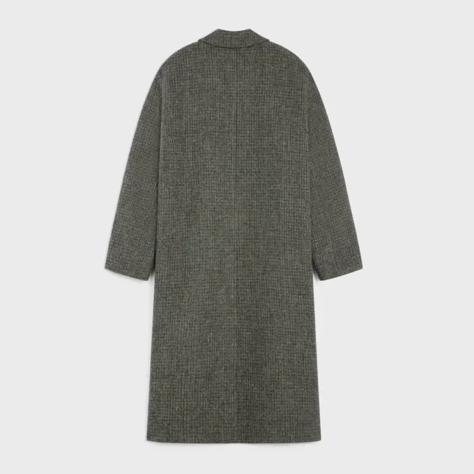 Mac-jas van geruite wollen tweed