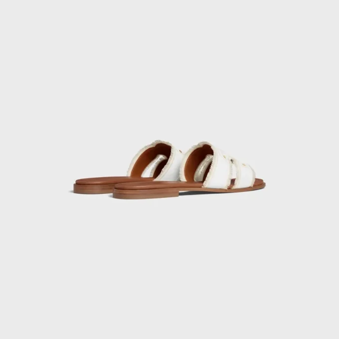 Marina Mule van canvas met franjes