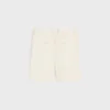 Masculin-short met drievoudige plooien van gestreepte wol