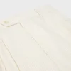 Masculin-short met drievoudige plooien van gestreepte wol