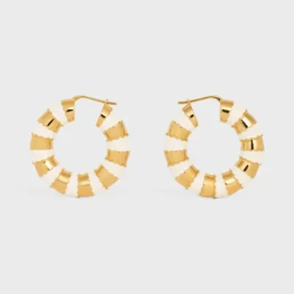 Matgeëmailleerde en messing hoepels met gouden afwerking