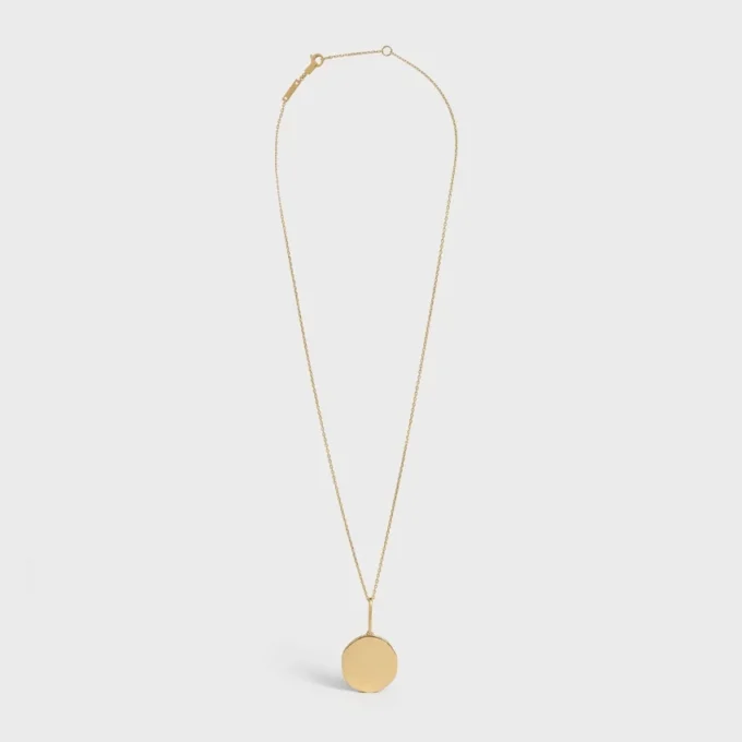 Medaille CELINE kleine ketting in geelgoud en diamanten