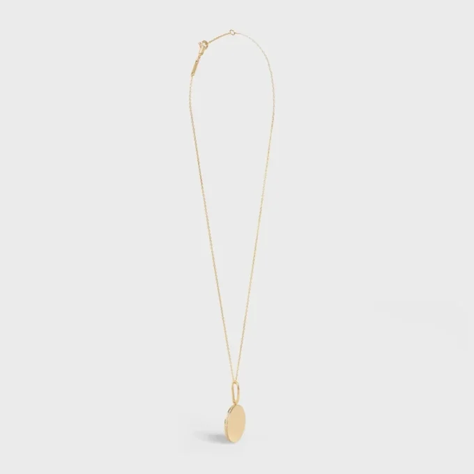 Medaille CELINE kleine ketting in geelgoud en diamanten