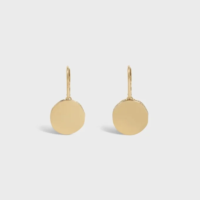 Medaille CELINE-oorbellen in geelgoud en diamanten