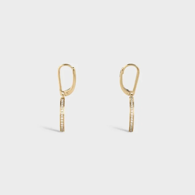 Medaille CELINE-oorbellen in geelgoud en diamanten