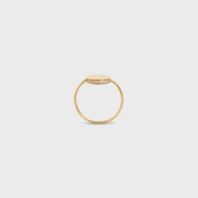 Medaille CELINE-ring in geelgoud en diamanten