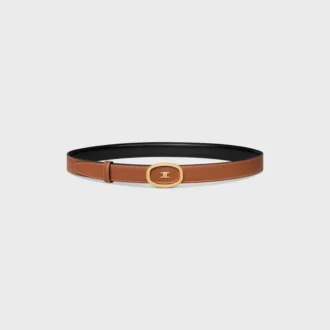 Medium 25 mm omkeerbare CELINE Alix-riem  van taurillon en natuurlijk kalfsleer