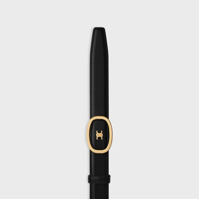 Medium 25 mm omkeerbare CELINE Alix-riem  van taurillon en natuurlijk kalfsleer