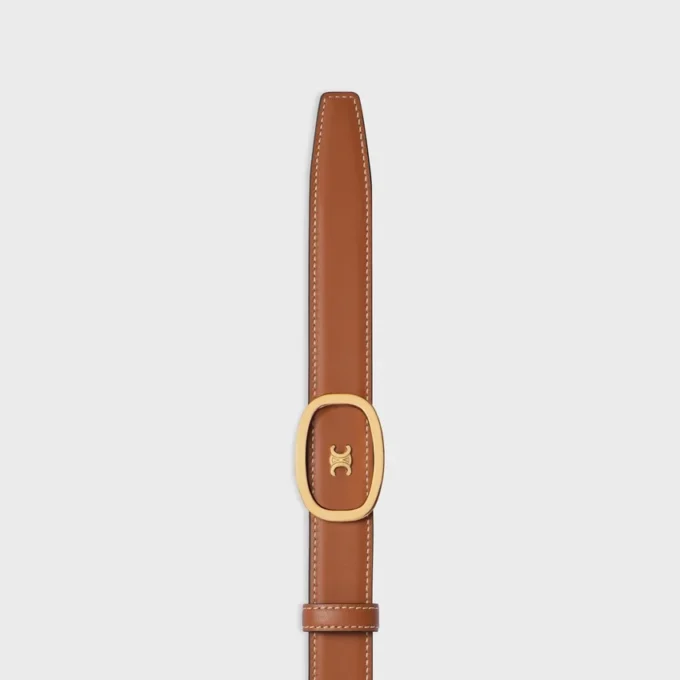 Medium 25 mm omkeerbare CELINE Alix-riem  van taurillon en natuurlijk kalfsleer