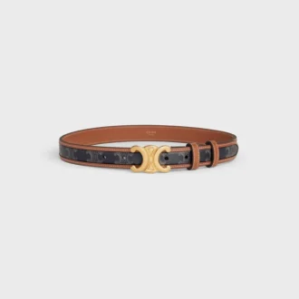 Medium 25 mm Triomphe-riem van Triomphe Canvas en kalfsleer