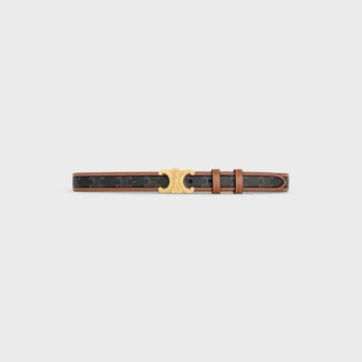 Medium 25 mm Triomphe-riem van Triomphe Canvas en kalfsleer