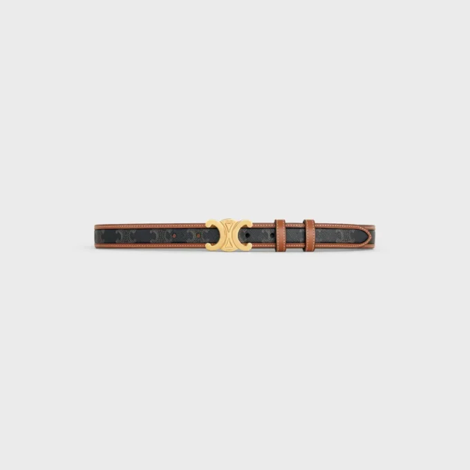 Medium 25 mm Triomphe-riem van Triomphe Canvas en kalfsleer