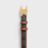 Medium 25 mm Triomphe-riem van Triomphe Canvas en kalfsleer