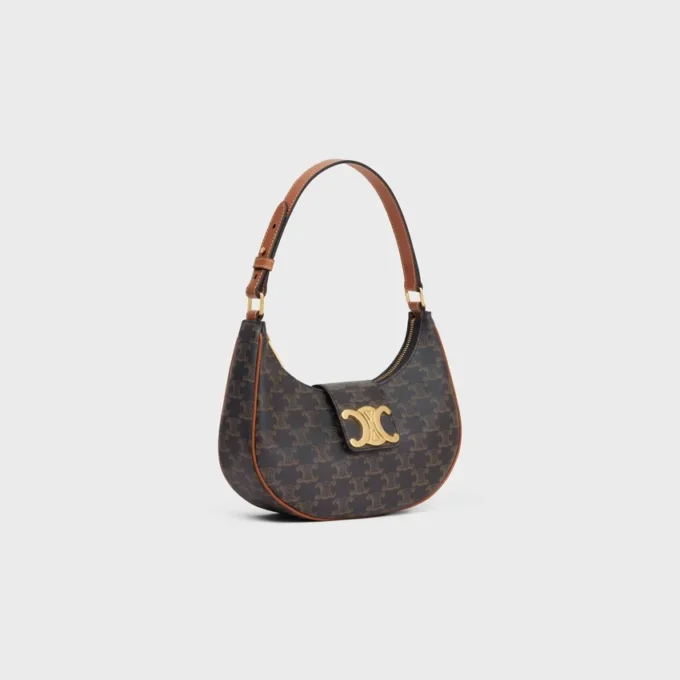 Medium Ava Triomphe-tas van Triomphe Canvas en kalfsleer