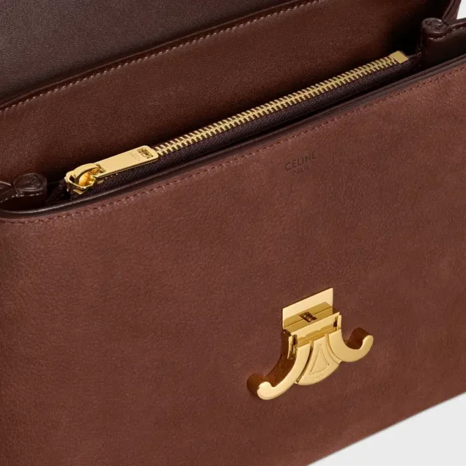 Medium Nino-tas van generfd nubuck kalfsleer