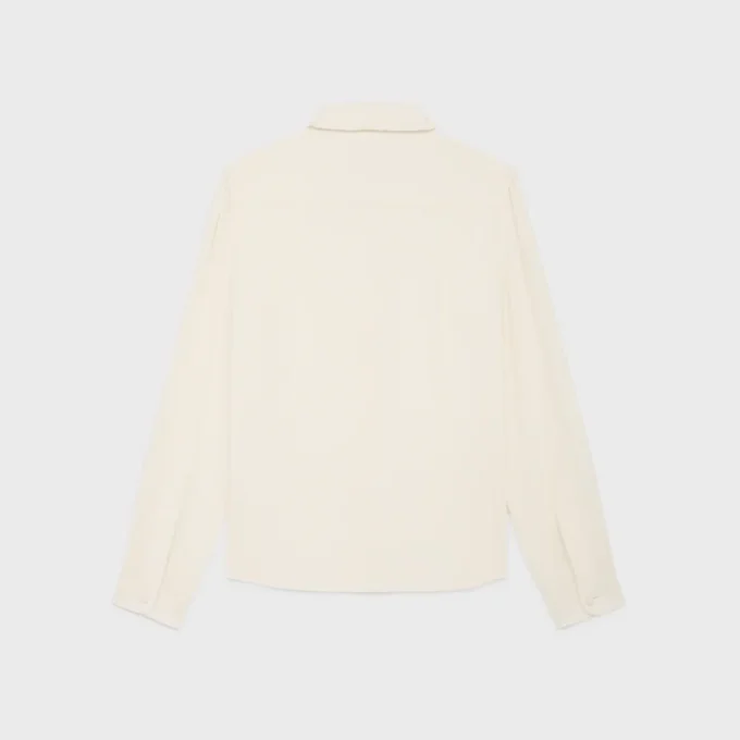 Mia-shirt van zijden crêpe en acetaat
