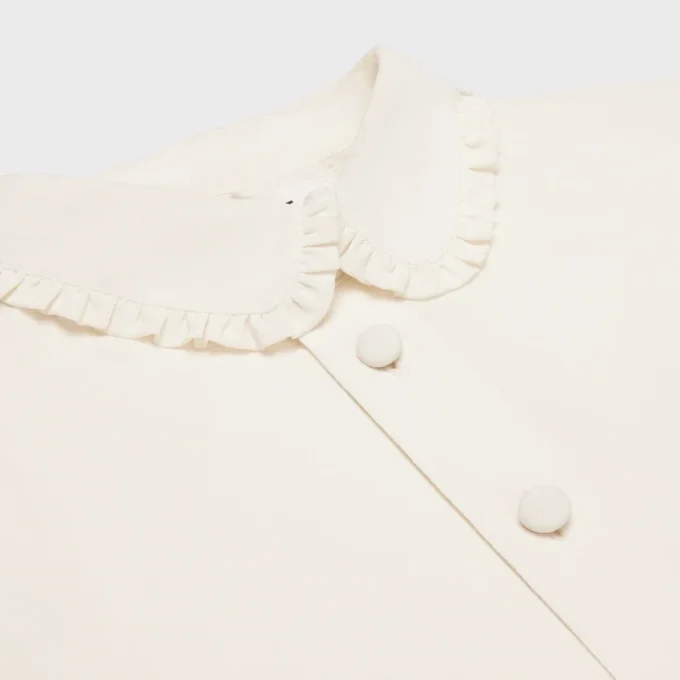 Mia-shirt van zijden crêpe en acetaat