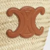 Middelgrote CELINE Classic Panier van palmbladeren en kalfsleer