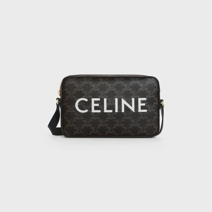 Middelgrote schoudertas van Triomphe Canvas met CELINE-print