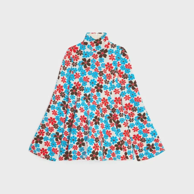 Midi-jurk van polyamide jacquard