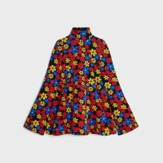 Midi-jurk van polyamide jacquard