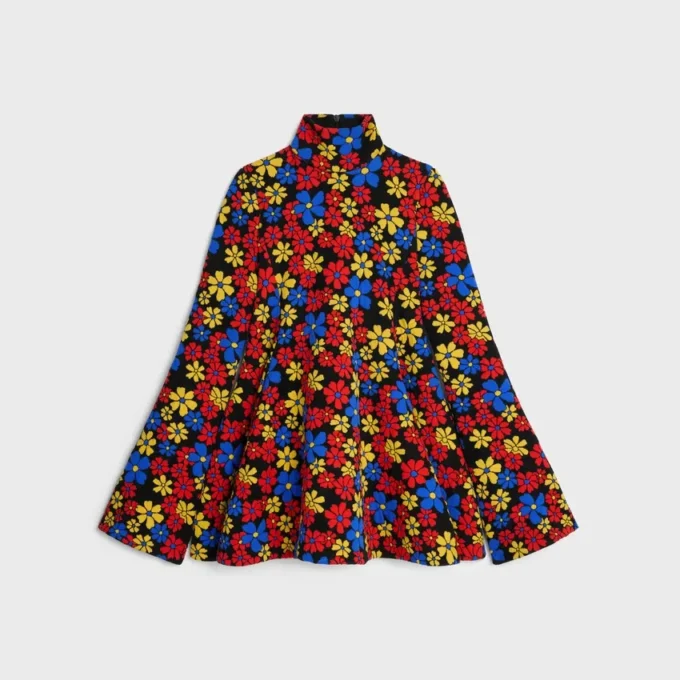 Midi-jurk van polyamide jacquard