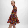Midi-jurk van polyamide jacquard