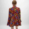 Midi-jurk van polyamide jacquard
