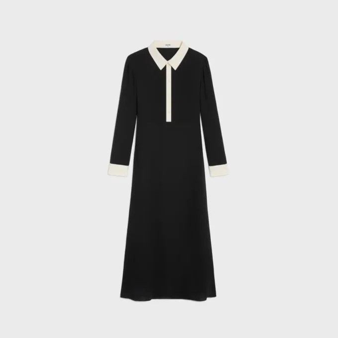 Midi-polojurk van viscose-georgette