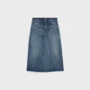 Midi-rok van donker Union Wash-denim
