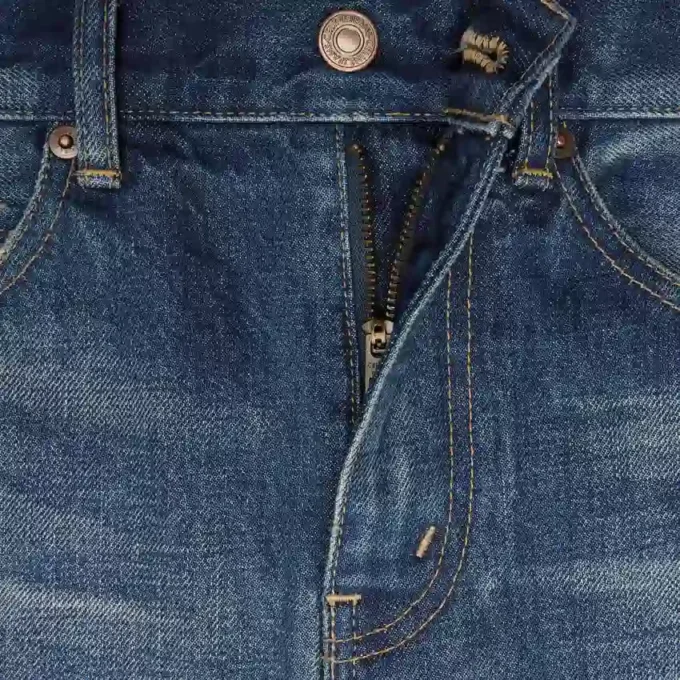 Midi-rok van donker Union Wash-denim