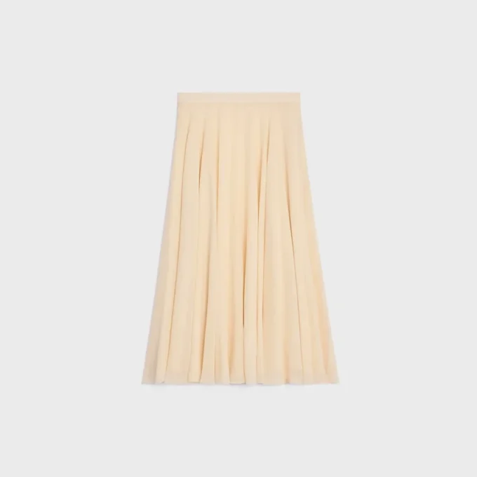 Midi-rok van zijden georgette