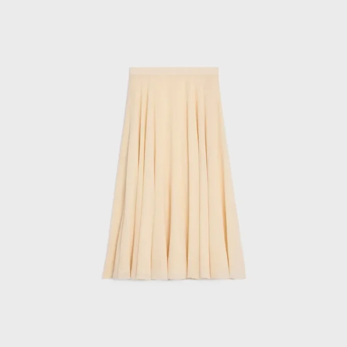 Midi-rok van zijden georgette