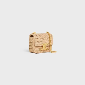 Mini Chain Claude van textiel met raffia-effect