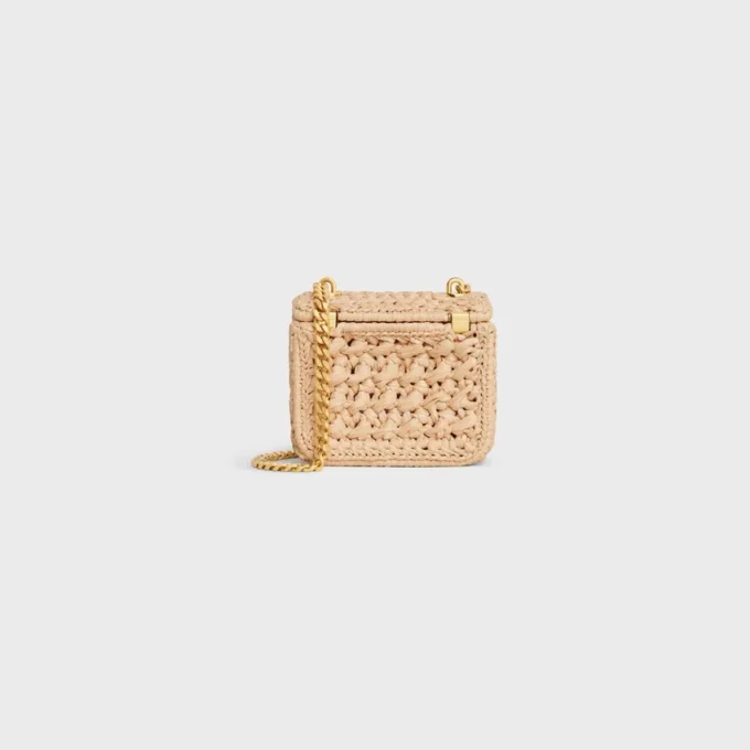 Mini Chain Claude van textiel met raffia-effect