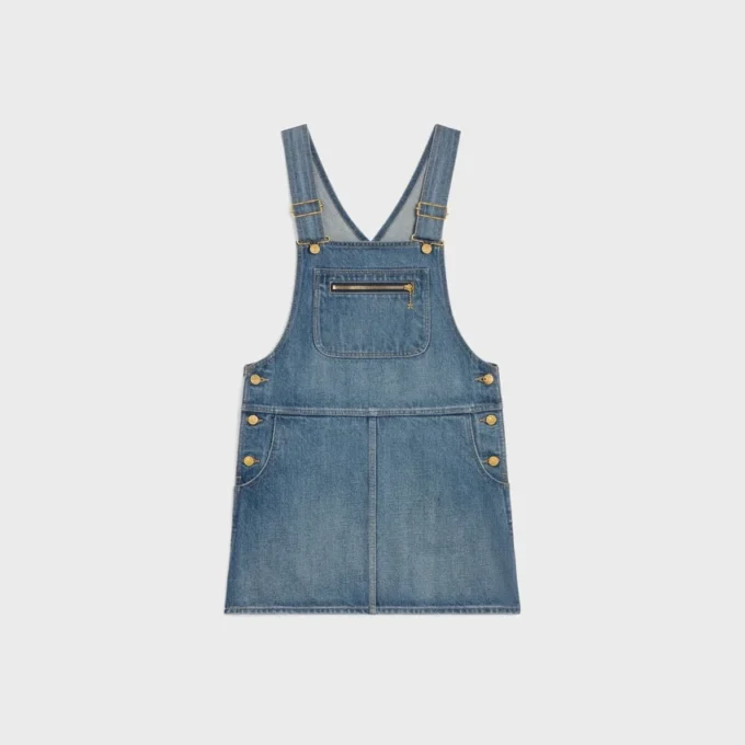 Mini-jurk met bretels van Union Wash-denim