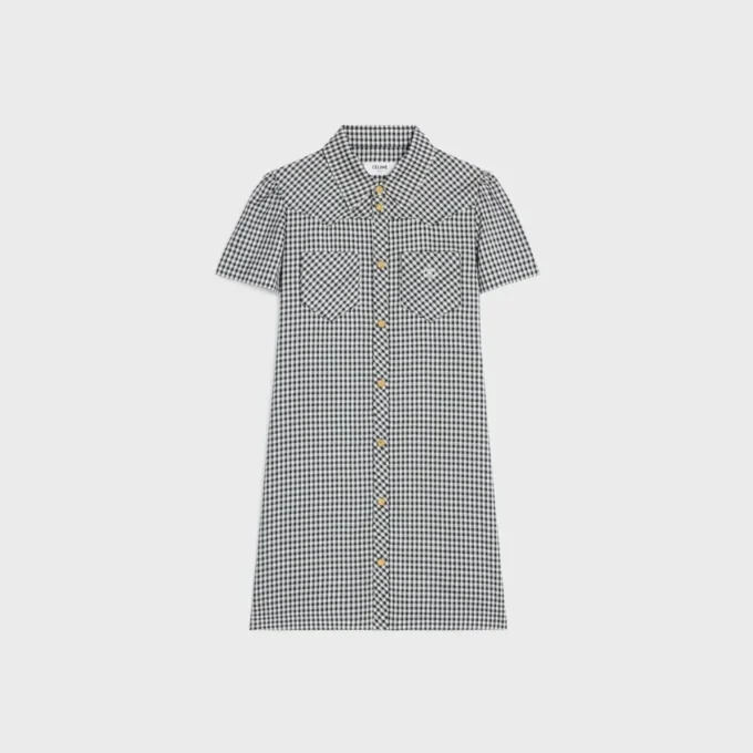 Mini-shirtjurk van Vichy-zijde